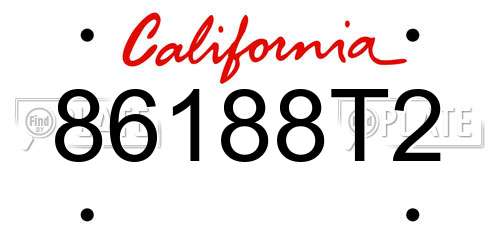 86188T2 California License Plate
