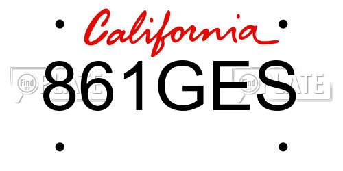 861GES California License Plate