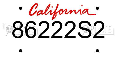 86222S2 California License Plate