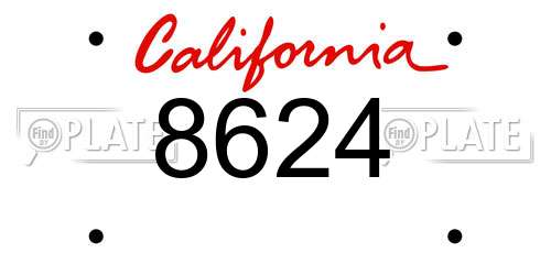 8624 California License Plate