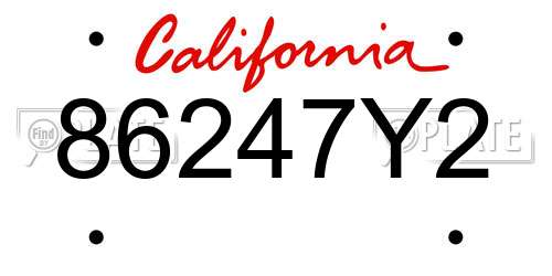 86247Y2 California License Plate