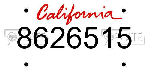 8626515 California License Plate