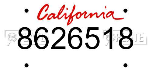 8626518 California License Plate