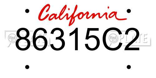 86315C2 California License Plate