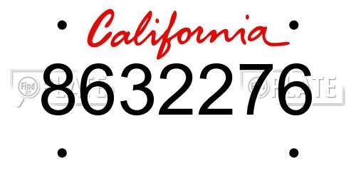 8632276 California License Plate