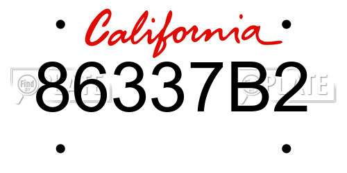 86337B2 California License Plate