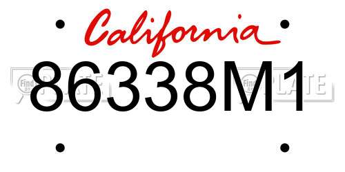 86338M1 California License Plate