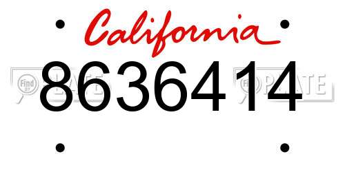 8636414 California License Plate