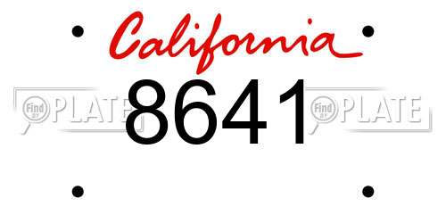 8641 California License Plate