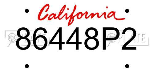 86448P2 California License Plate