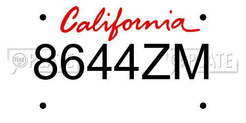 8644ZM California License Plate
