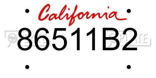 86511B2 California License Plate