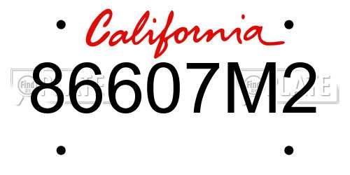 86607M2 California License Plate