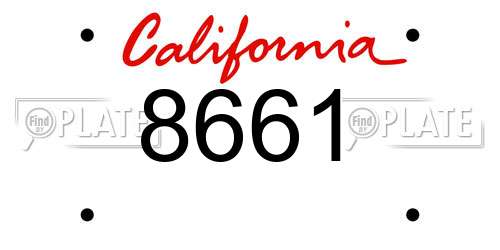 8661 California License Plate