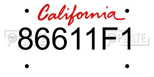 86611F1 California License Plate