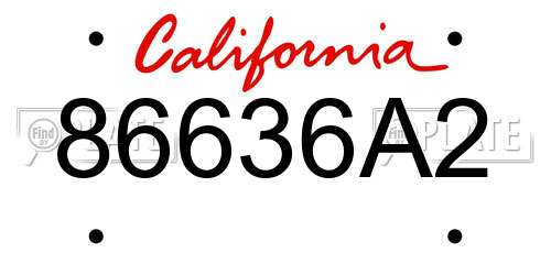 86636A2 California License Plate