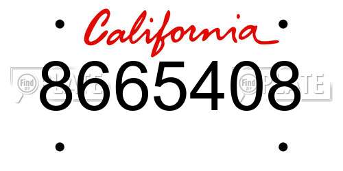 8665408 California License Plate