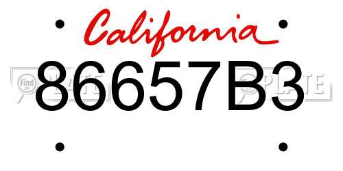 86657B3 California License Plate