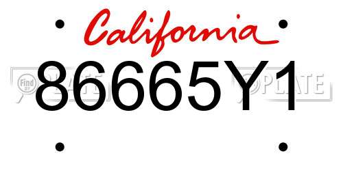 86665Y1 California License Plate