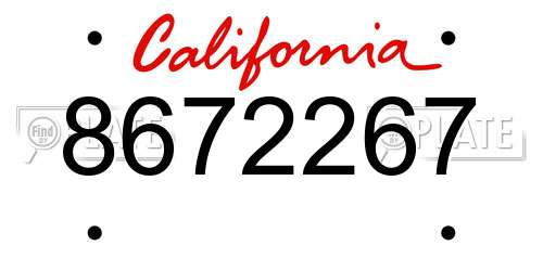 8672267 California License Plate