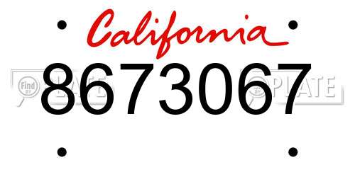 8673067 California License Plate