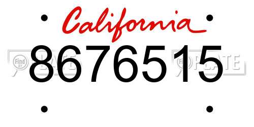 8676515 California License Plate