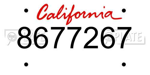 8677267 California License Plate