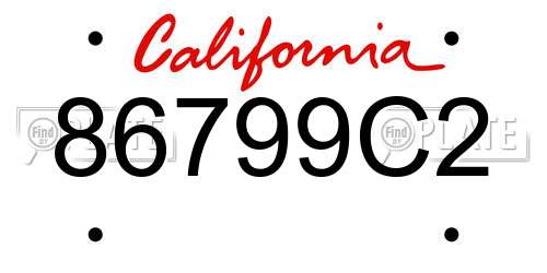 86799C2 California License Plate