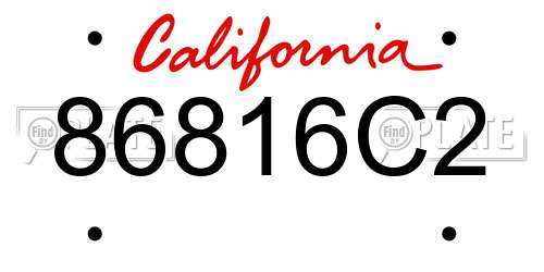 86816C2 California License Plate
