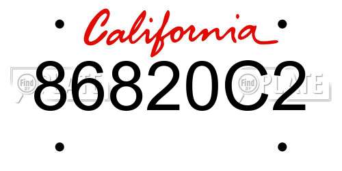86820C2 California License Plate