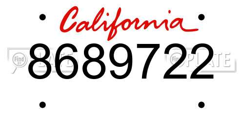 8689722 California License Plate