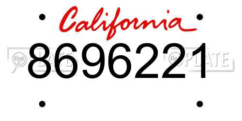 8696221 California License Plate