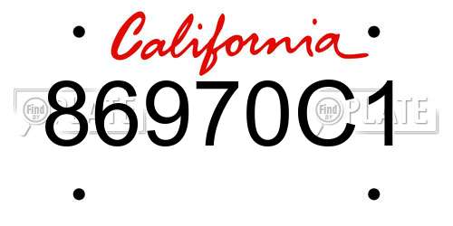 86970C1 California License Plate