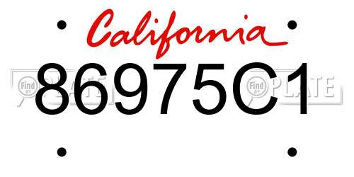 86975C1 California License Plate