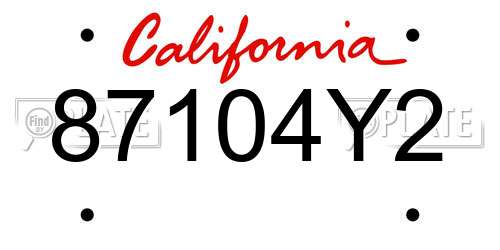 87104Y2 California License Plate