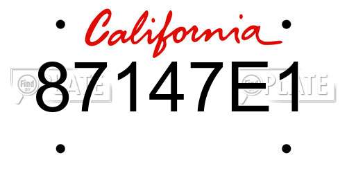 87147E1 California License Plate