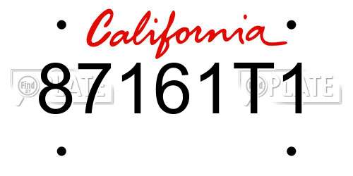 87161T1 California License Plate