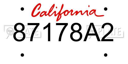87178A2 California License Plate