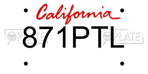 871PTL California License Plate