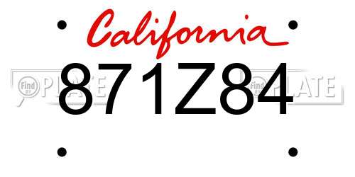 871Z84 California License Plate
