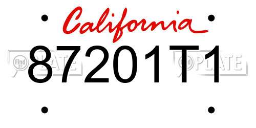 87201T1 California License Plate