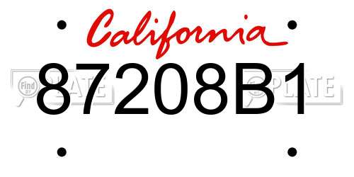87208B1 California License Plate