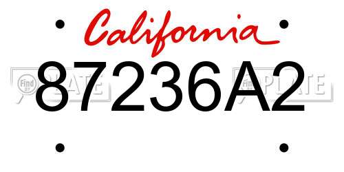 87236A2 California License Plate