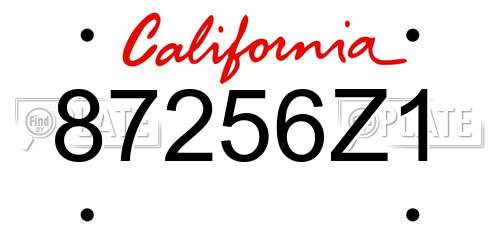 87256Z1 California License Plate