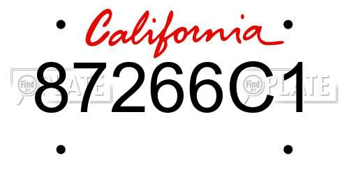 87266C1 California License Plate