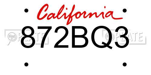 872BQ3 California License Plate