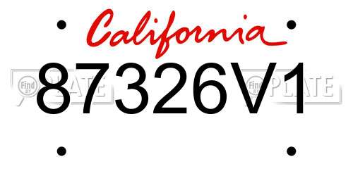 87326V1 California License Plate