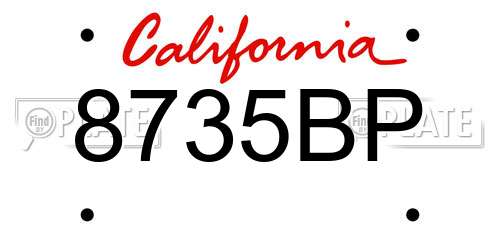 8735BP California License Plate