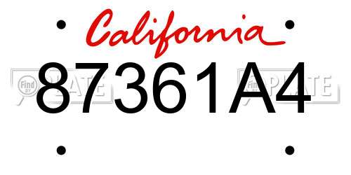 87361A4 California License Plate