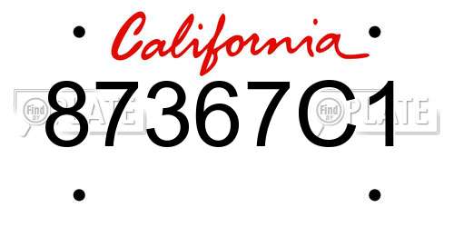 87367C1 California License Plate